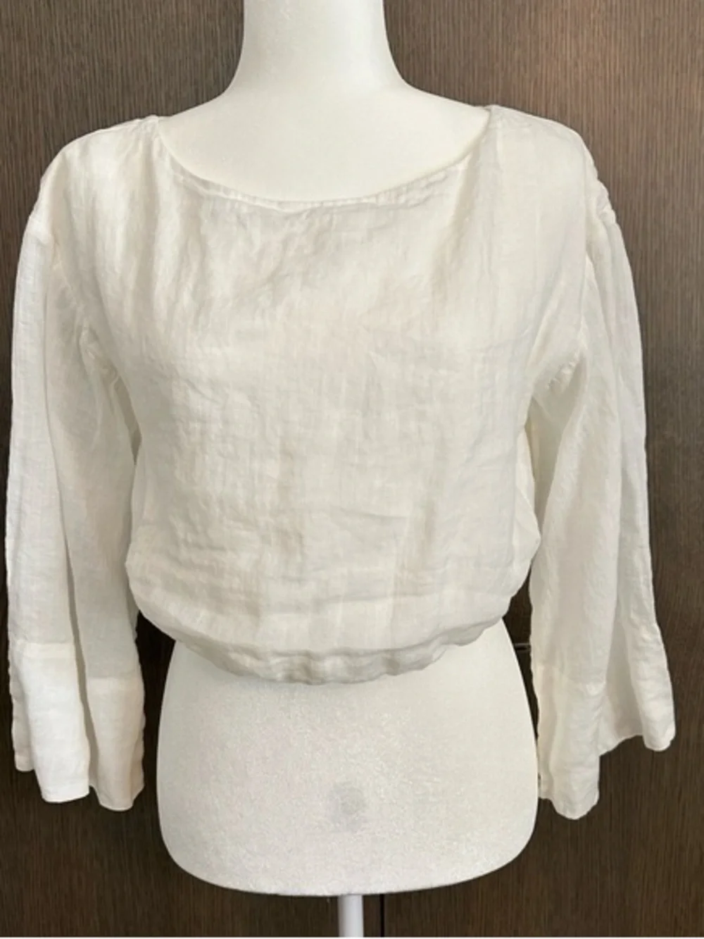 J. Crew White 100% Ramie Cropped Top